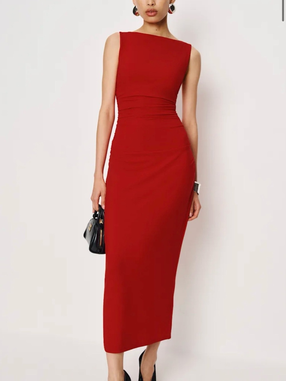 Reformation Sleek Red Sleeveless Maxi Dress
